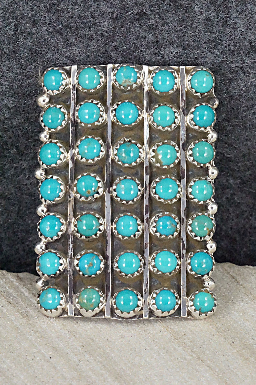 Turquoise & Sterling Silver Ring - Roberta Begay - Size 8.5