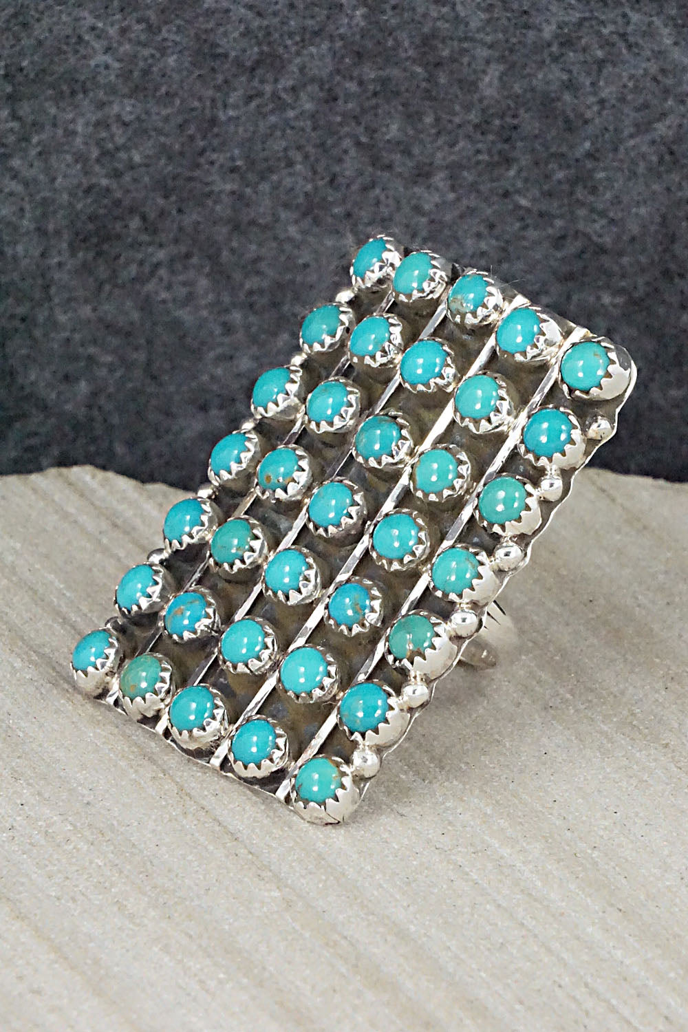 Turquoise & Sterling Silver Ring - Roberta Begay - Size 8.5