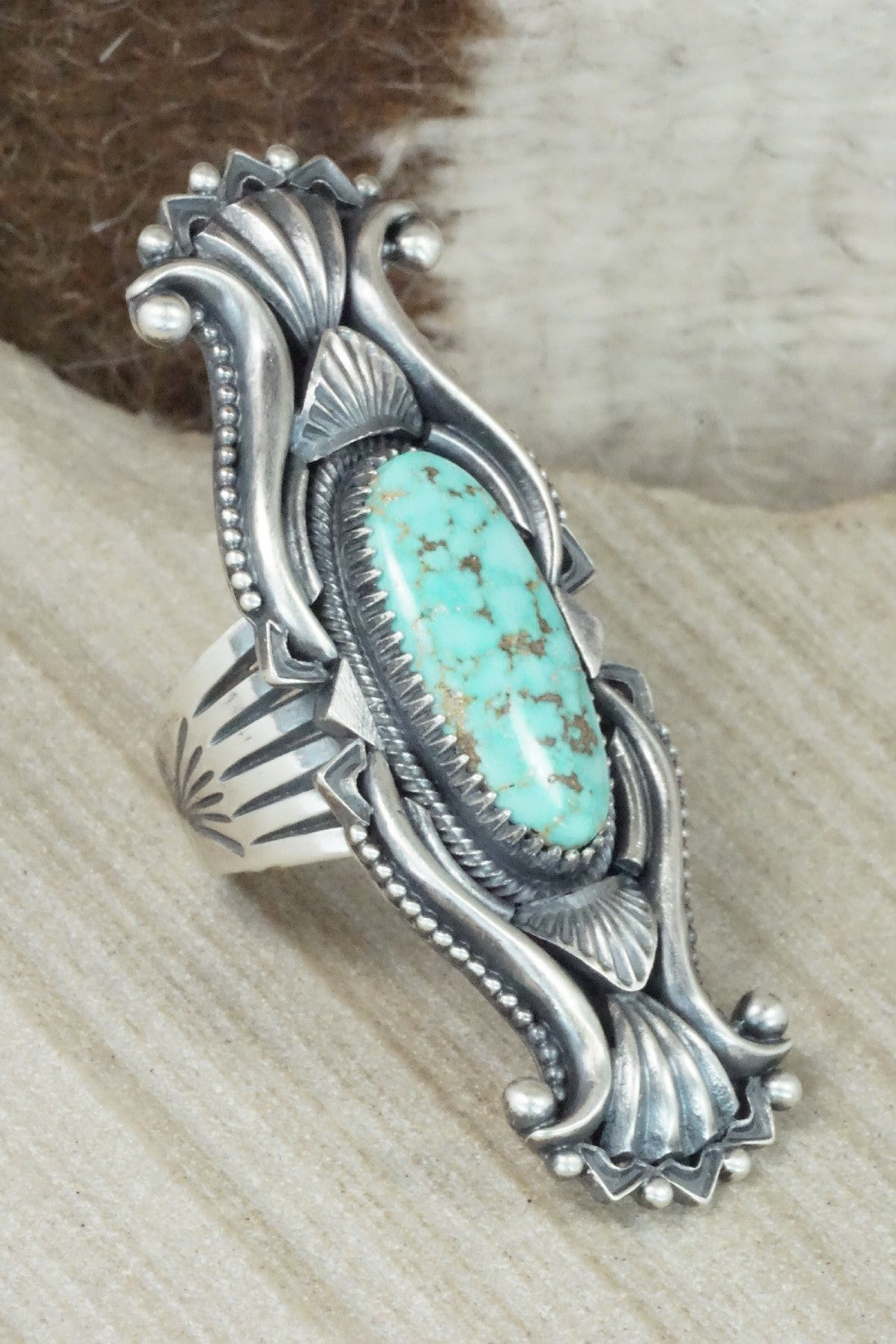 Turquoise & Sterling Silver Ring - Derrick Gordon - 8.75