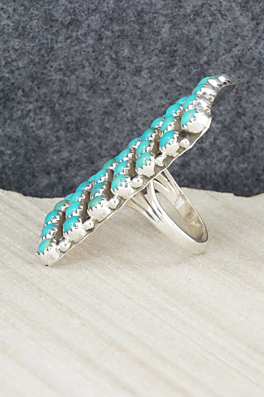 Turquoise & Sterling Silver Ring - Roberta Begay - Size 8.5