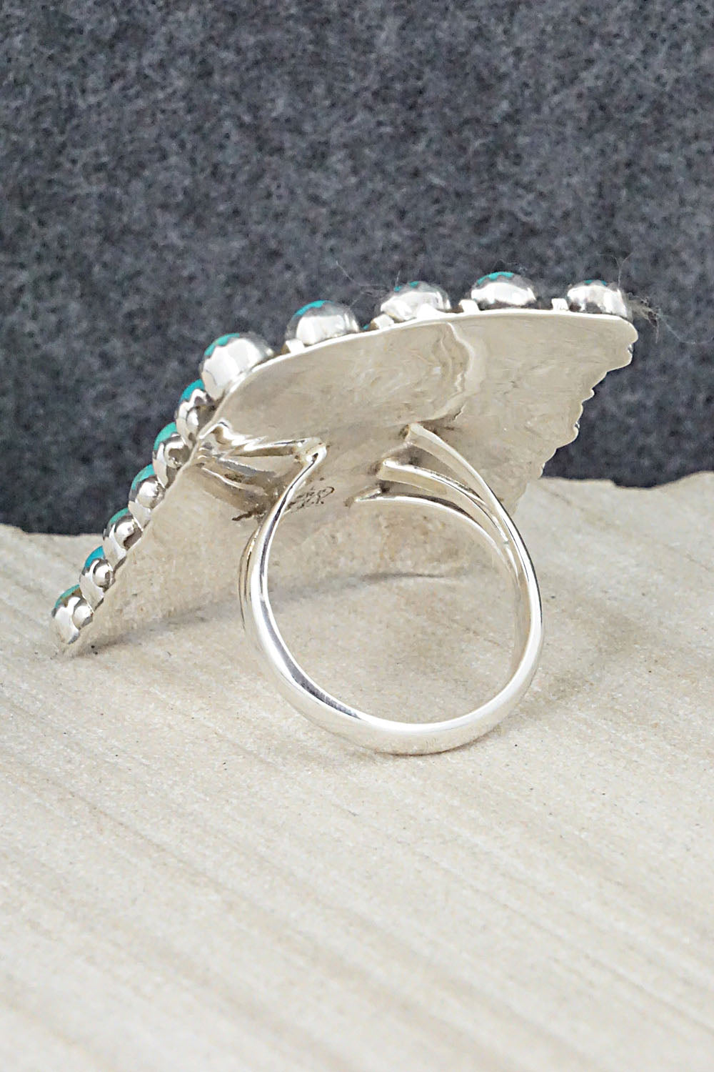 Turquoise & Sterling Silver Ring - Roberta Begay - Size 8.5