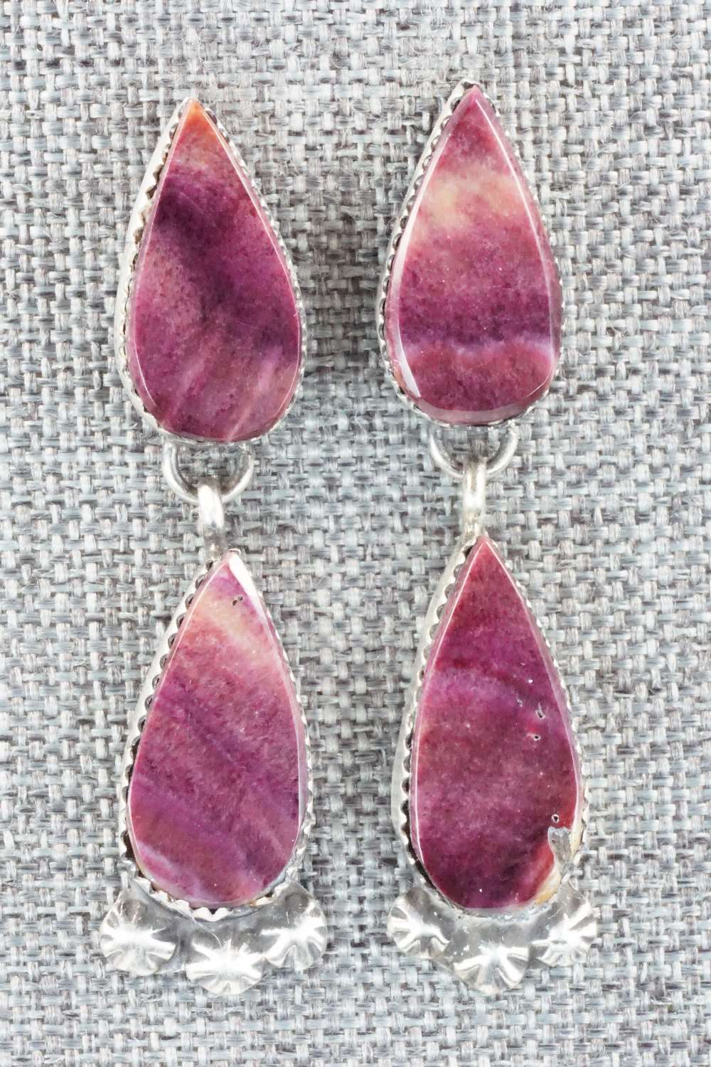 Spiny Oyster & Sterling Silver Earrings - Selina Warner