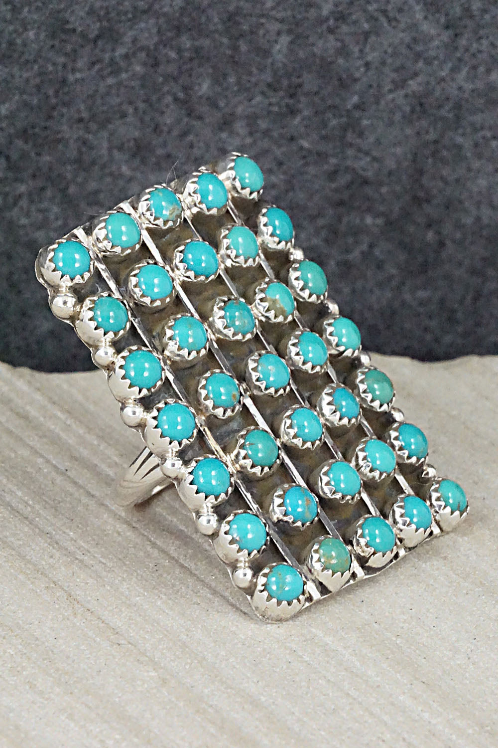 Turquoise & Sterling Silver Ring - Roberta Begay - Size 8.5
