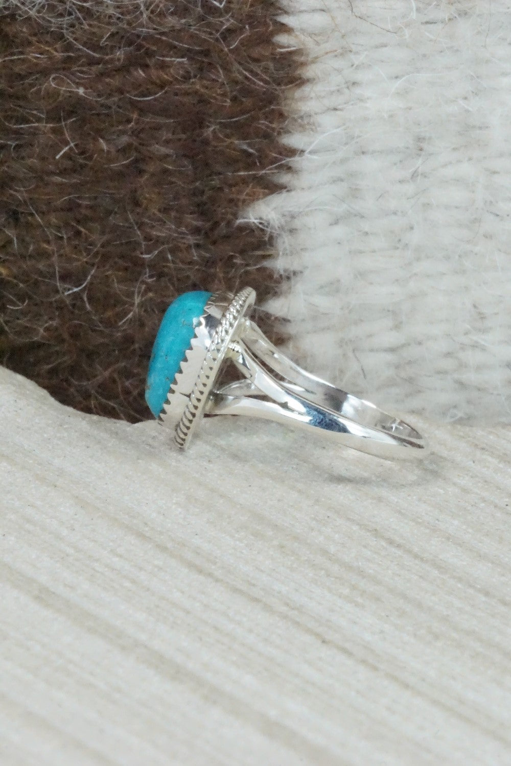 Turquoise & Sterling Silver Ring - Jamie Saunders - Size 7.25