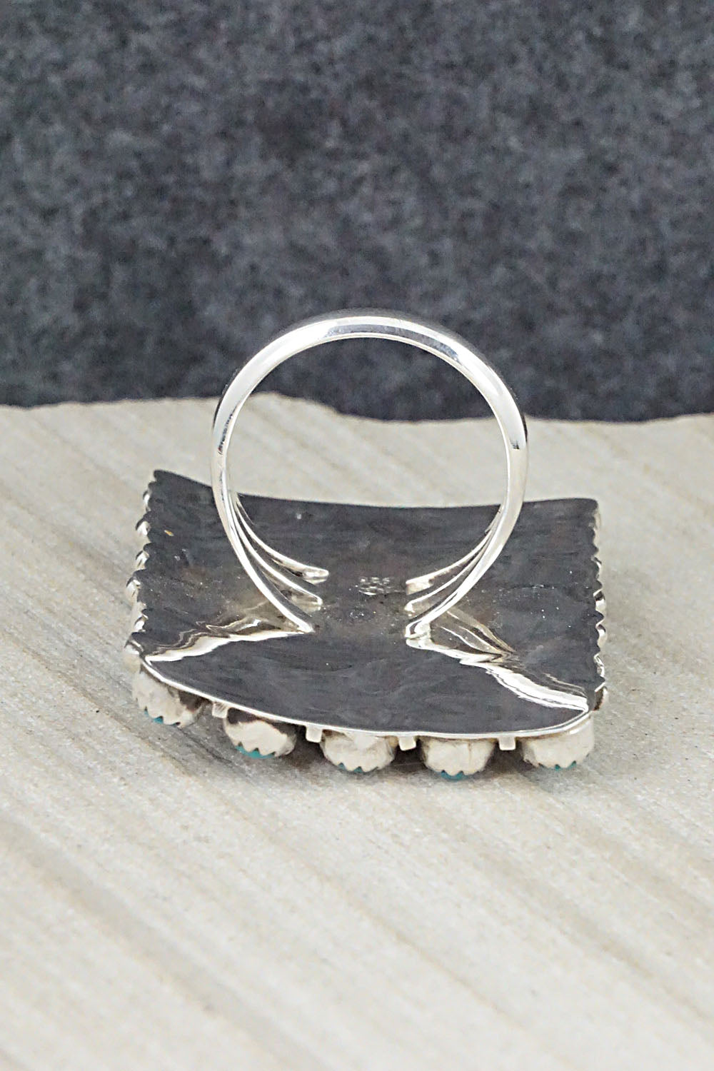 Turquoise & Sterling Silver Ring - Roberta Begay - Size 8.5