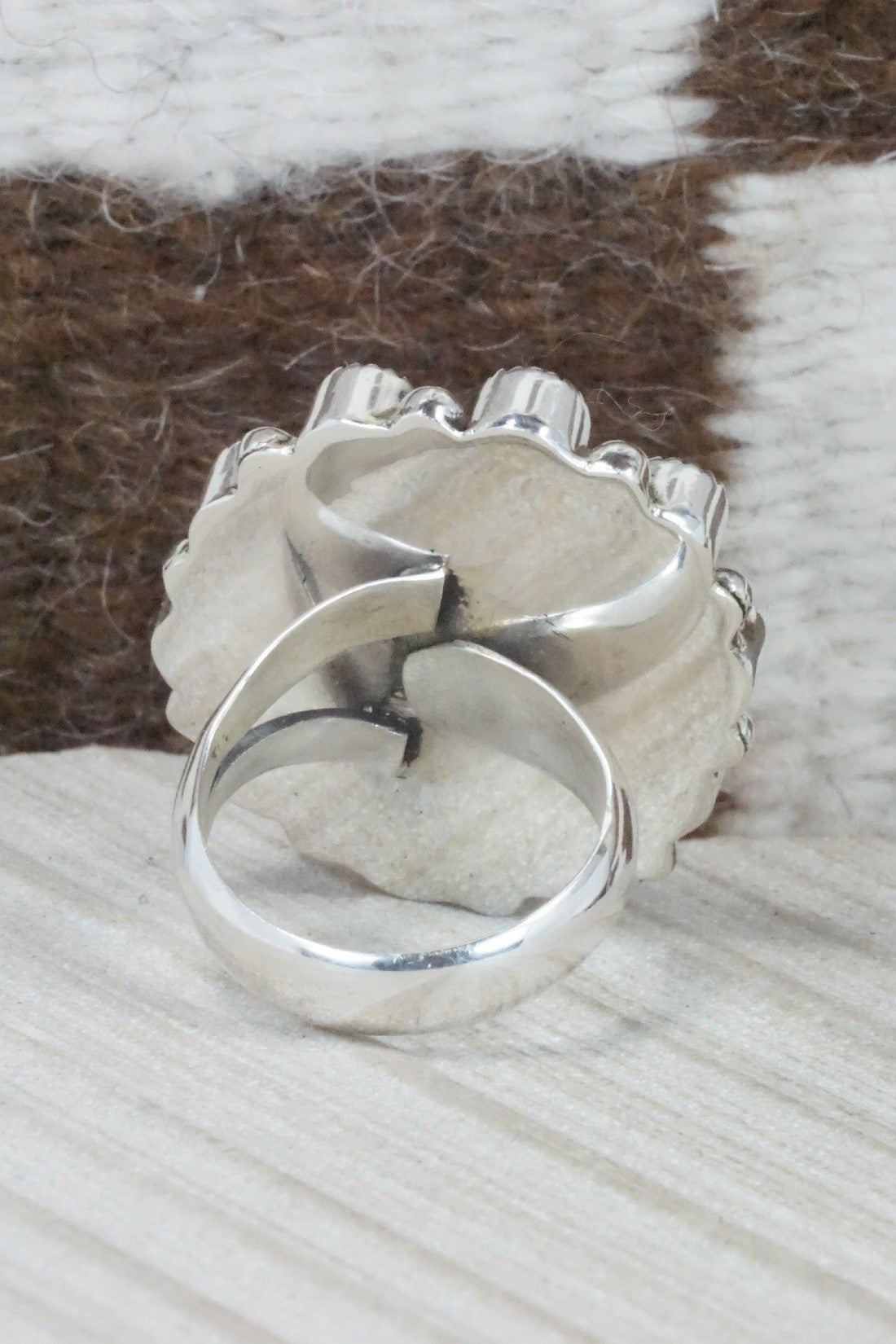 Onyx & Sterling Silver Ring - Sandra Parkett - Size 8.5 (Adj.)