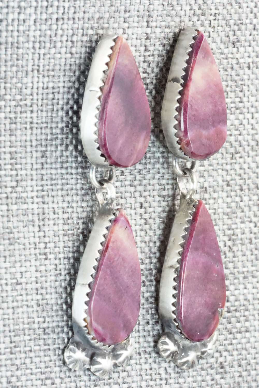 Spiny Oyster & Sterling Silver Earrings - Selina Warner
