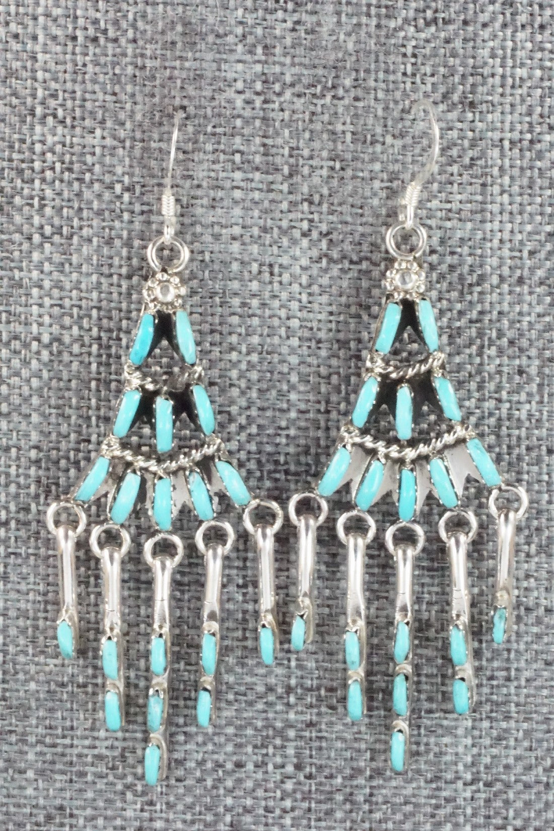 Turquoise & Sterling Silver Necklace and Earrings Set - Keith Leekity