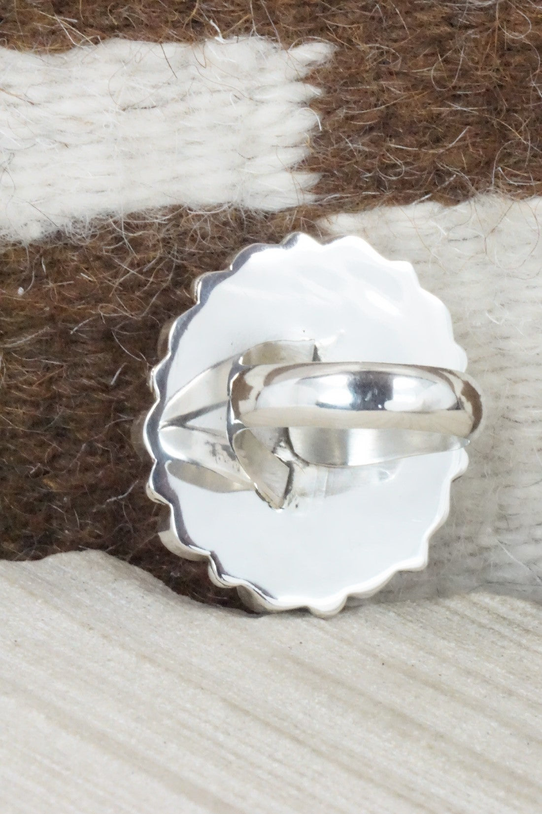 Onyx & Sterling Silver Ring - Sandra Parkett - Size 8.5 (Adj.)