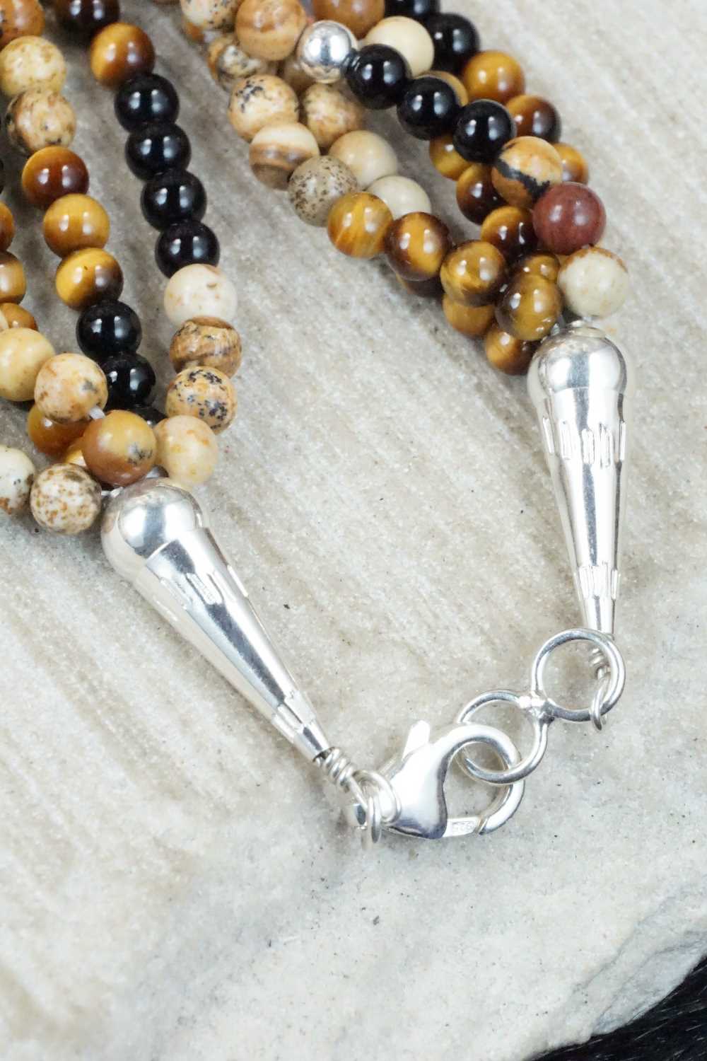 Multi Stone & Sterling Silver Necklace - Charlie Bowie