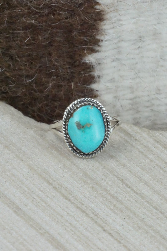 Turquoise & Sterling Silver Ring - Jamie Saunders - Size 8