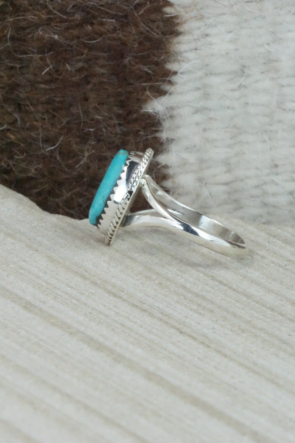 Turquoise & Sterling Silver Ring - Jamie Saunders - Size 8