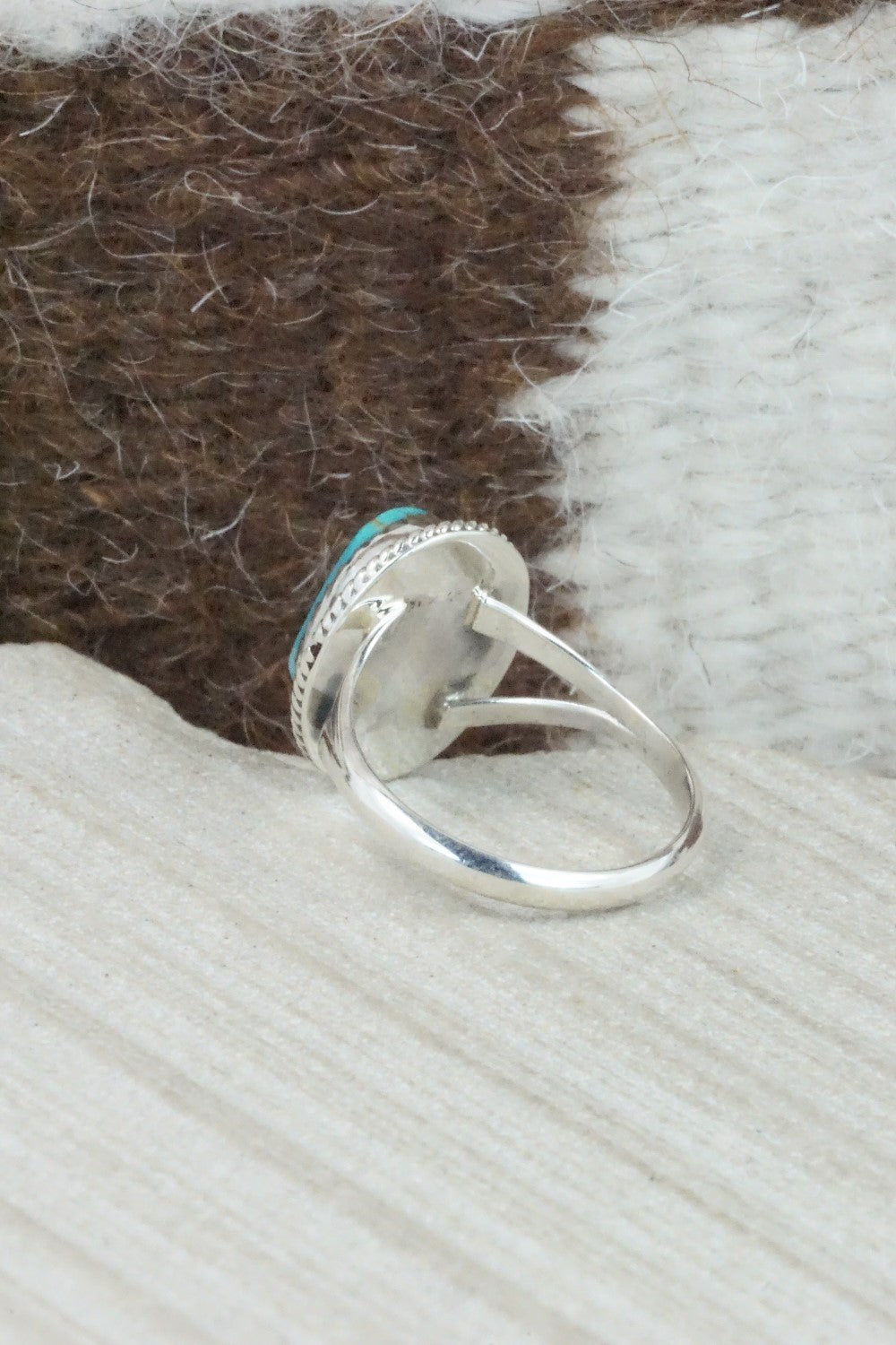 Turquoise & Sterling Silver Ring - Jamie Saunders - Size 8