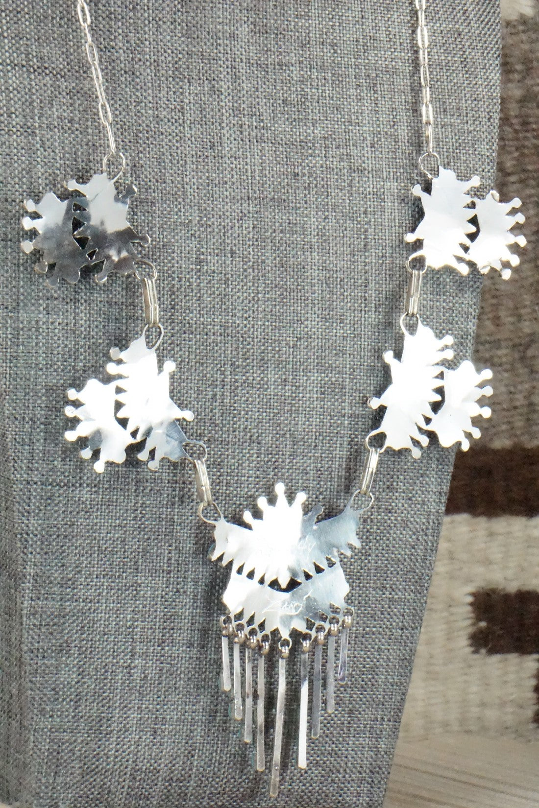 Turquoise & Sterling Silver Necklace and Earrings Set - Keith Leekity