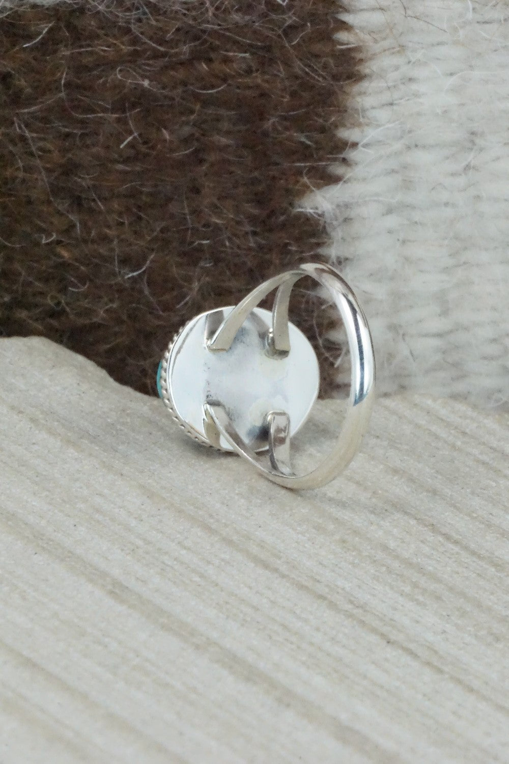 Turquoise & Sterling Silver Ring - Jamie Saunders - Size 8