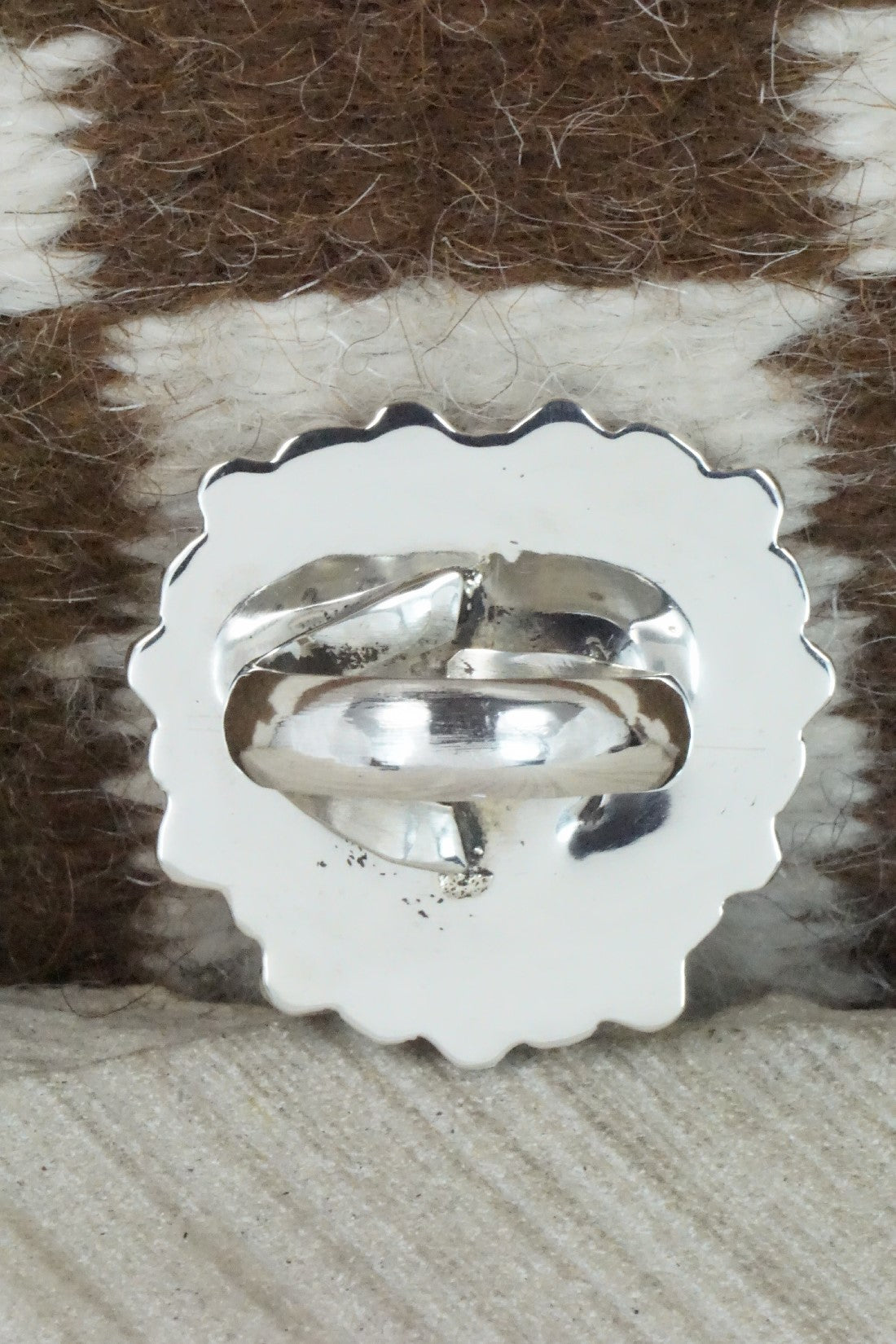 Onyx, Spiny Oyster & Sterling Silver Ring - Sandra Parkett - Size 8 (Adj.)