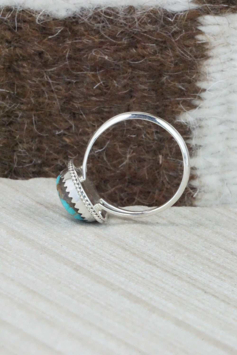 Turquoise & Sterling Silver Ring - Jamie Saunders - Size 8