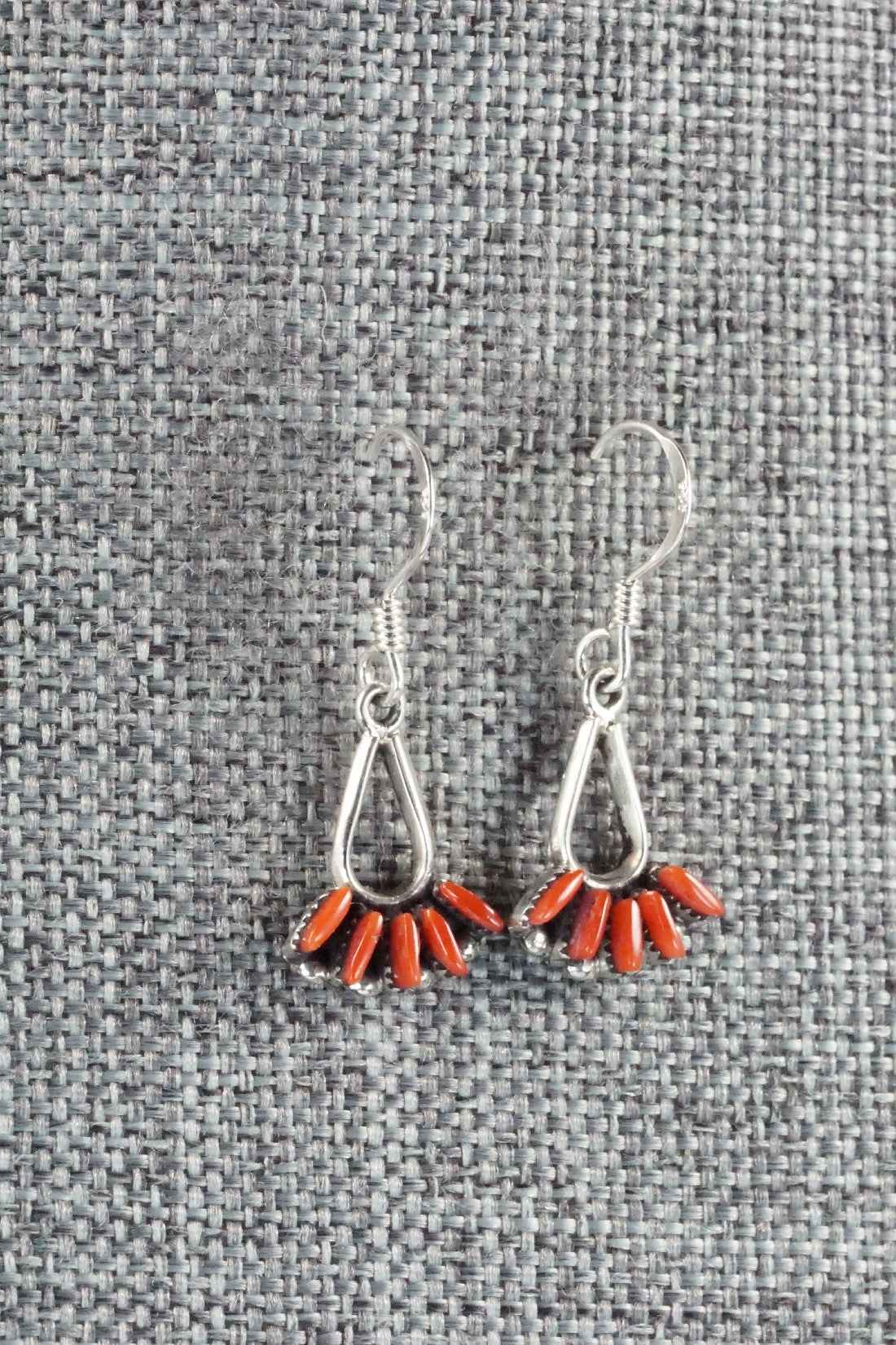 Coral & Sterling Silver Necklace and Earrings Set - Mildred Ukestine