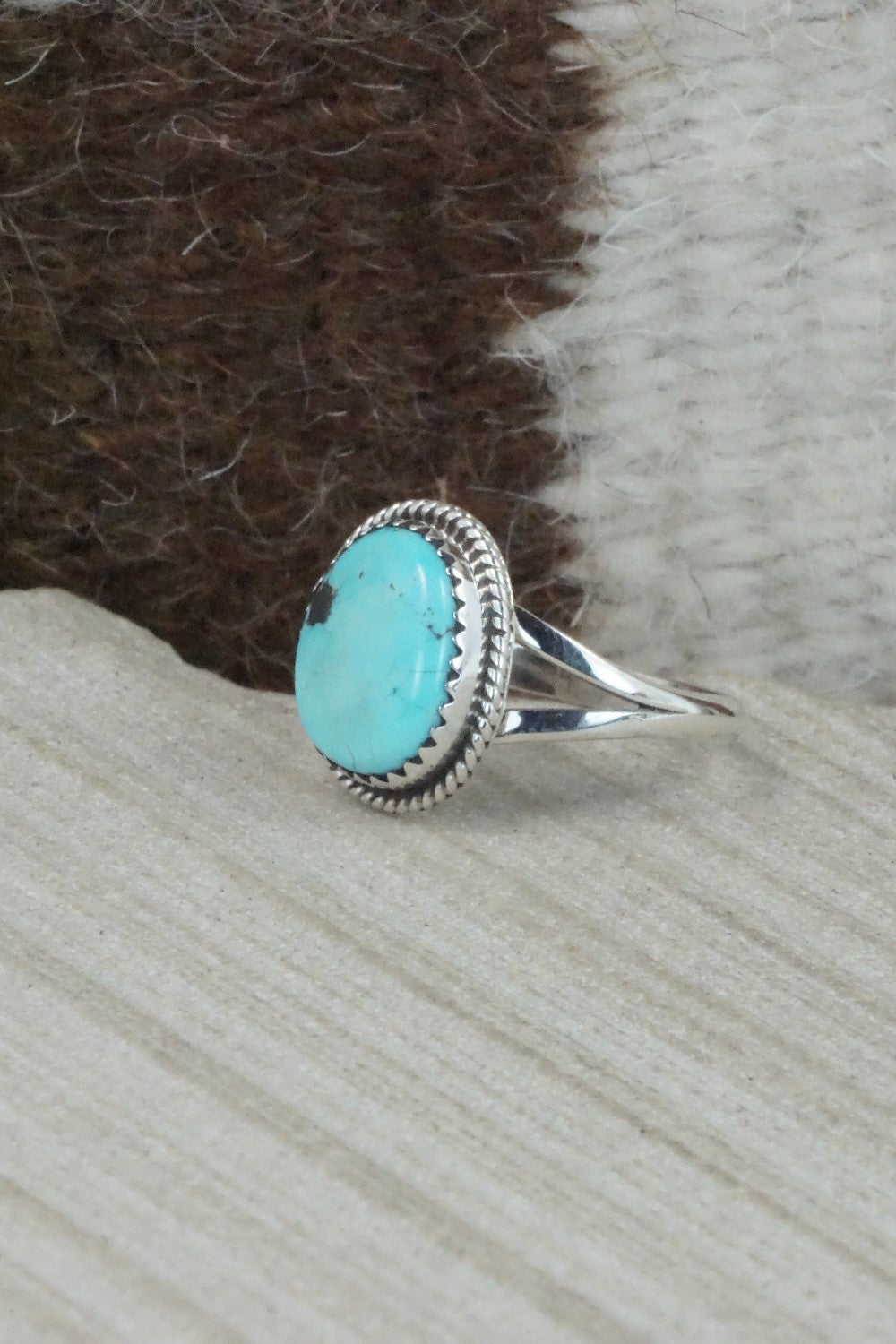 Turquoise & Sterling Silver Ring - Jamie Saunders - Size 8.75