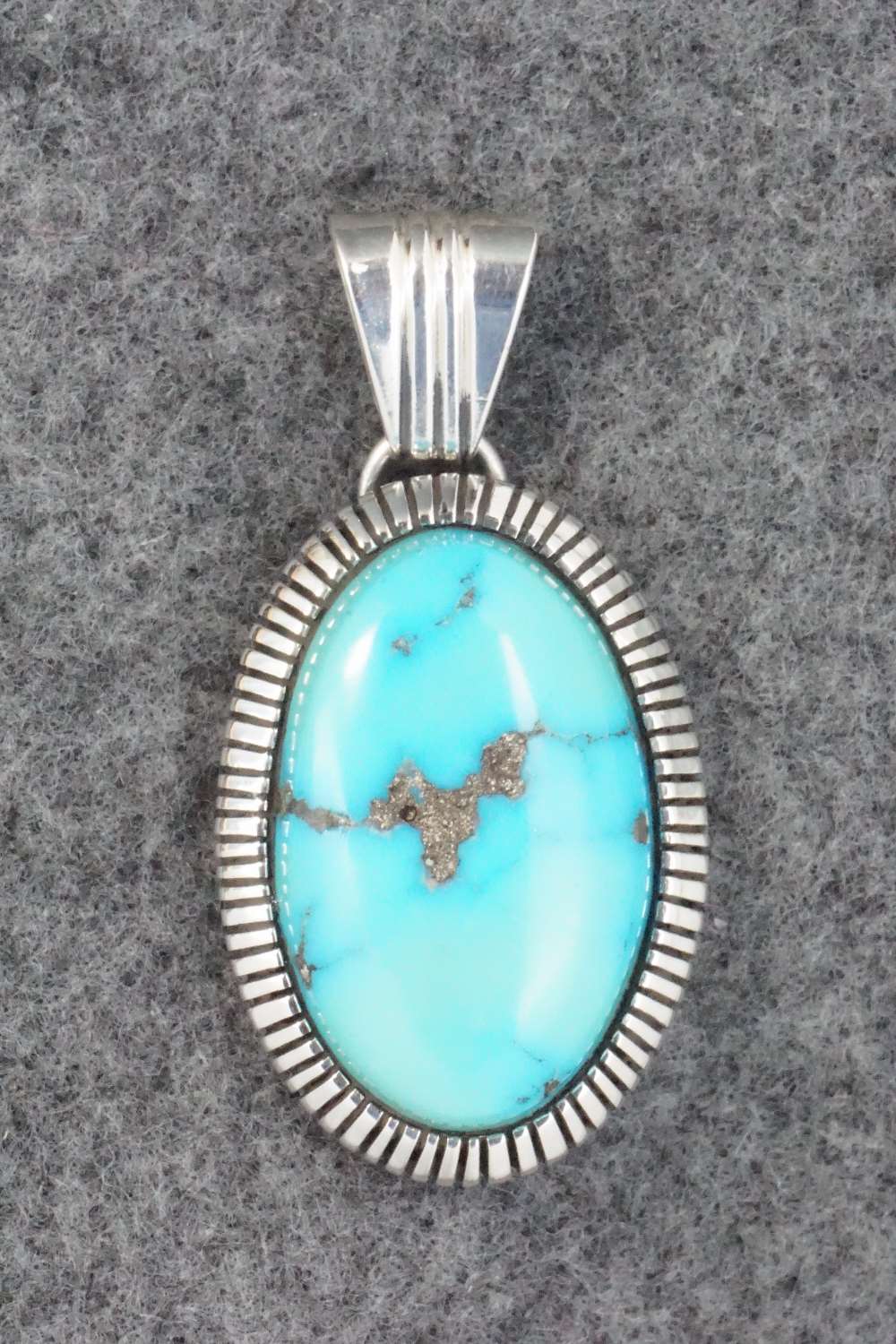 Turquoise & Sterling Silver Pendant - Tom Lewis