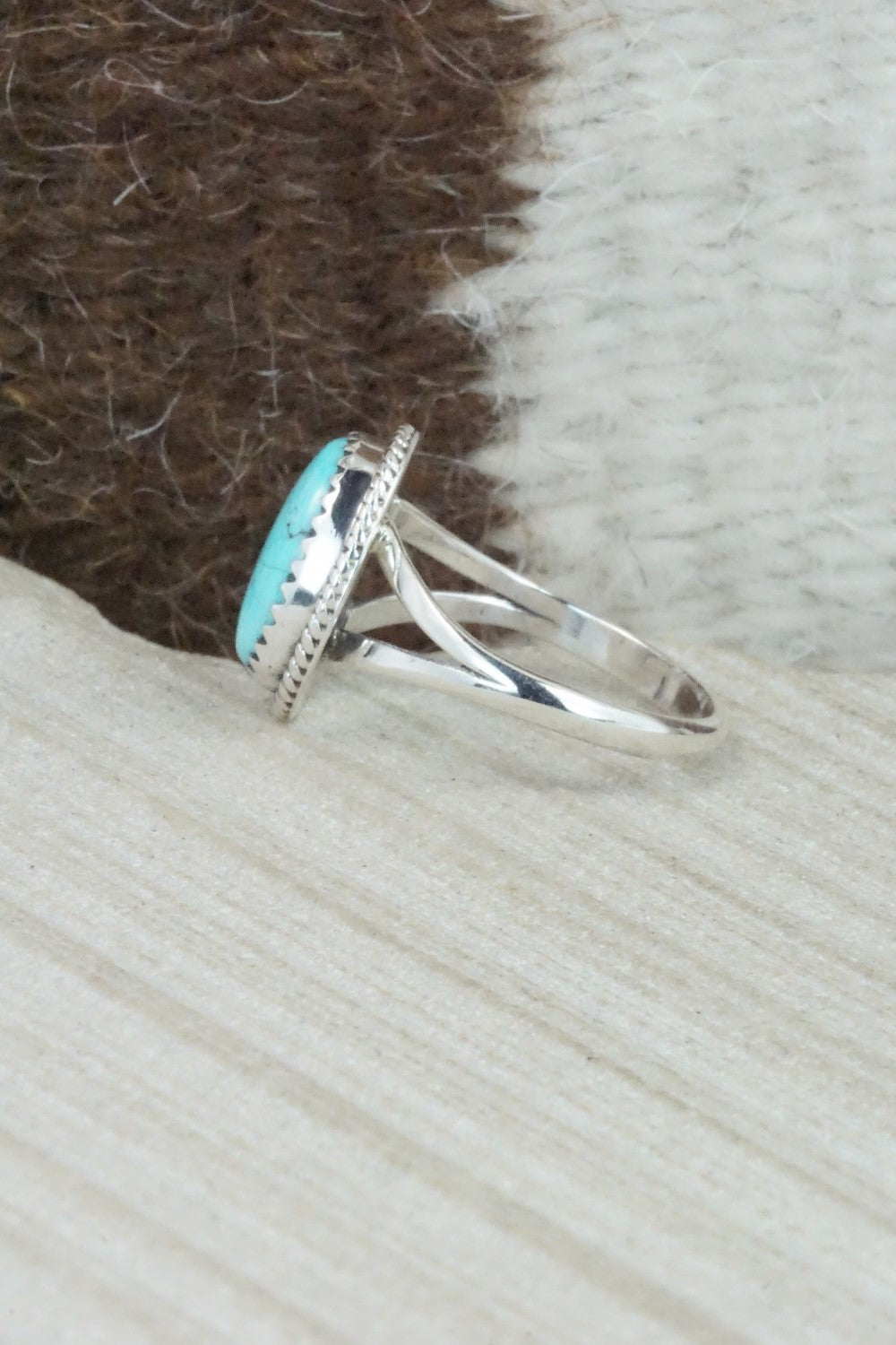 Turquoise & Sterling Silver Ring - Jamie Saunders - Size 8.75