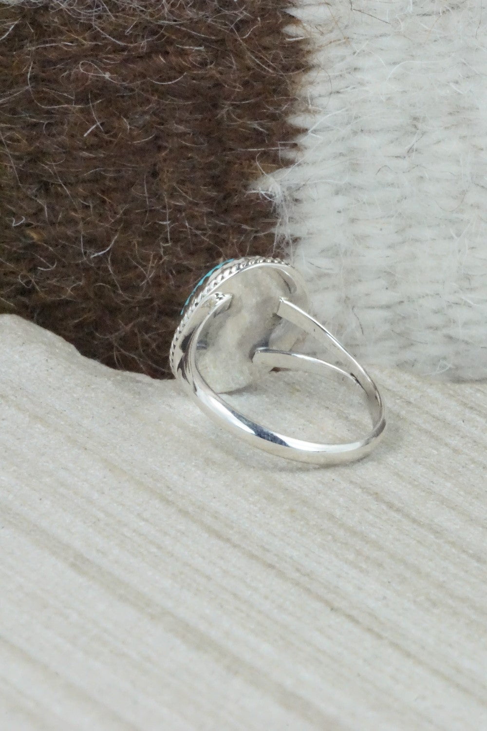 Turquoise & Sterling Silver Ring - Jamie Saunders - Size 8.75