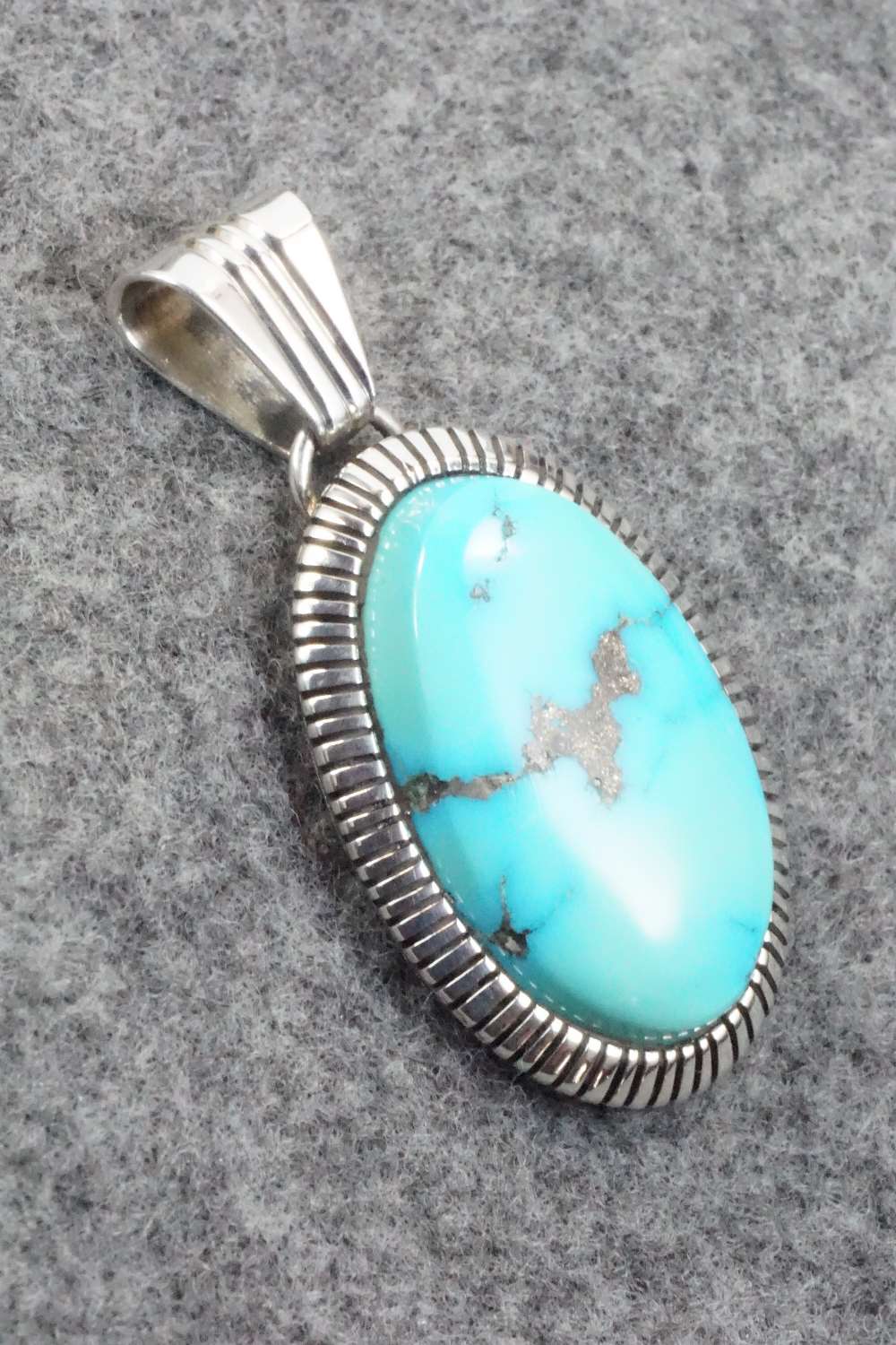 Turquoise & Sterling Silver Pendant - Tom Lewis