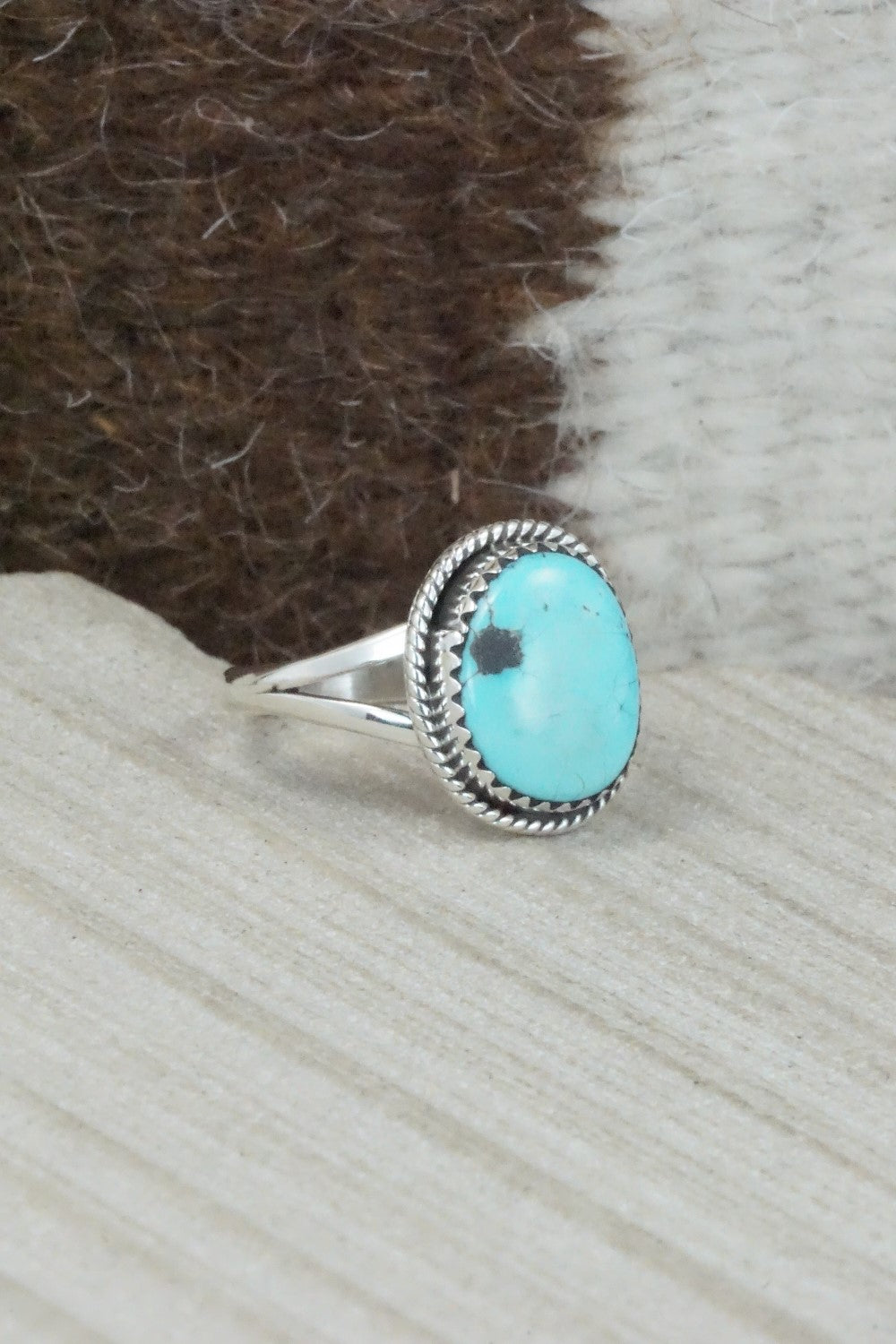 Turquoise & Sterling Silver Ring - Jamie Saunders - Size 8.75