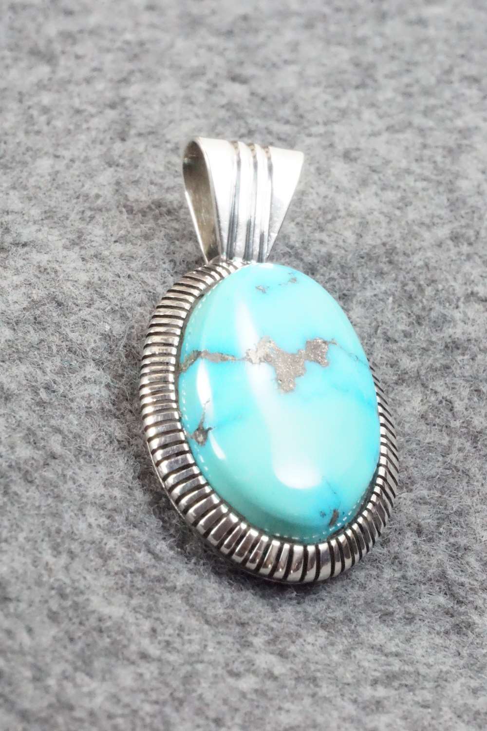 Turquoise & Sterling Silver Pendant - Tom Lewis