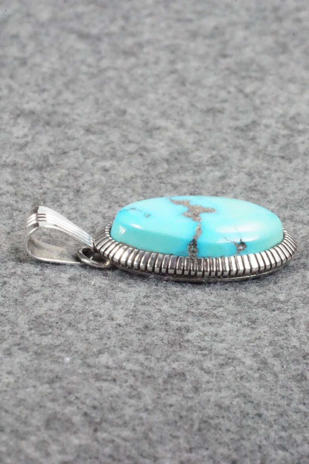 Turquoise & Sterling Silver Pendant - Tom Lewis