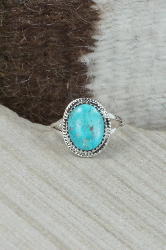 Turquoise & Sterling Silver Ring - Jamie Saunders - Size 8.5