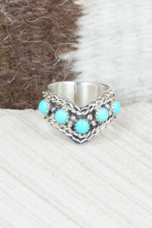 Turquoise & Sterling Silver Ring - Thomas Yazzie - Size 5.75
