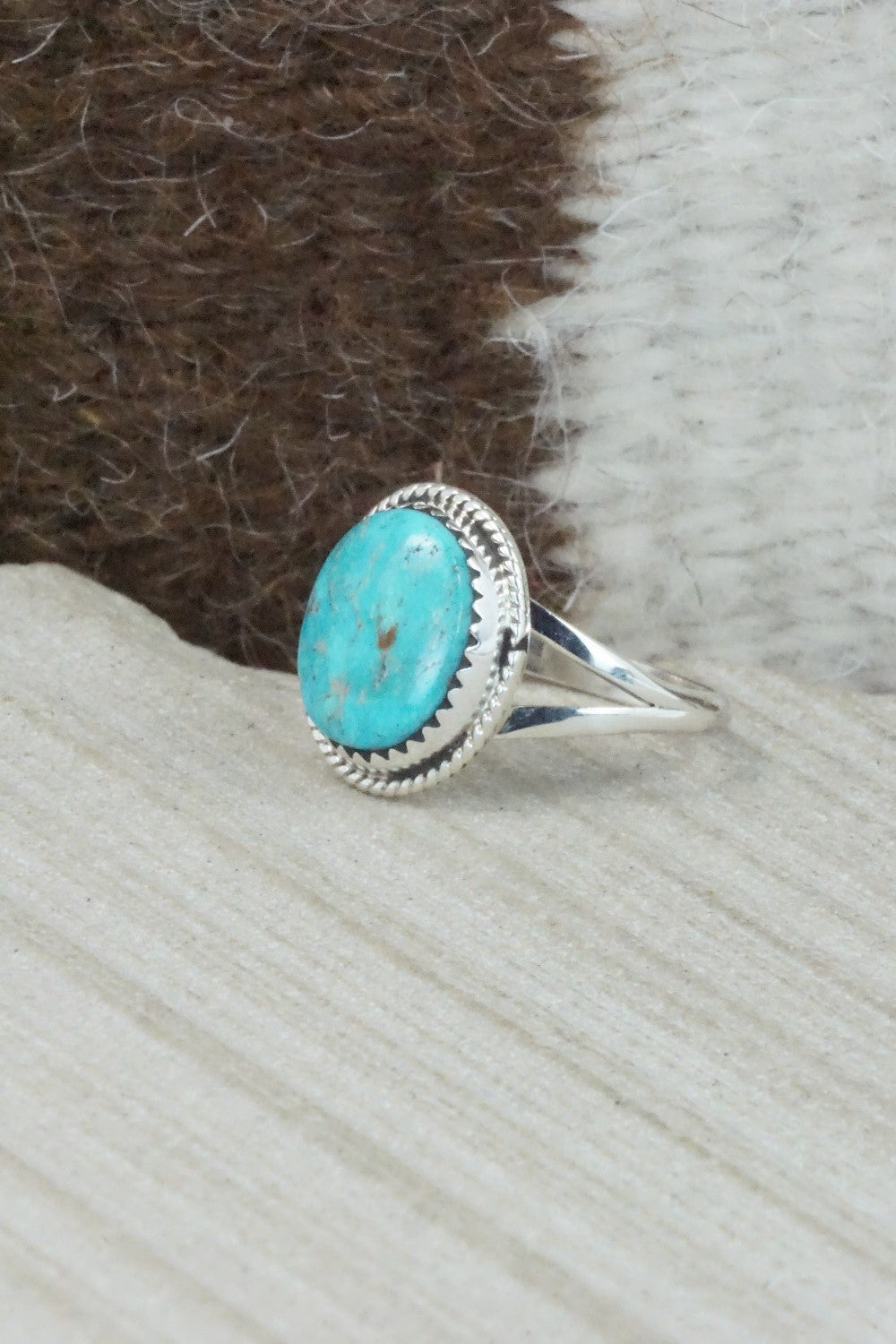 Turquoise & Sterling Silver Ring - Jamie Saunders - Size 8.5