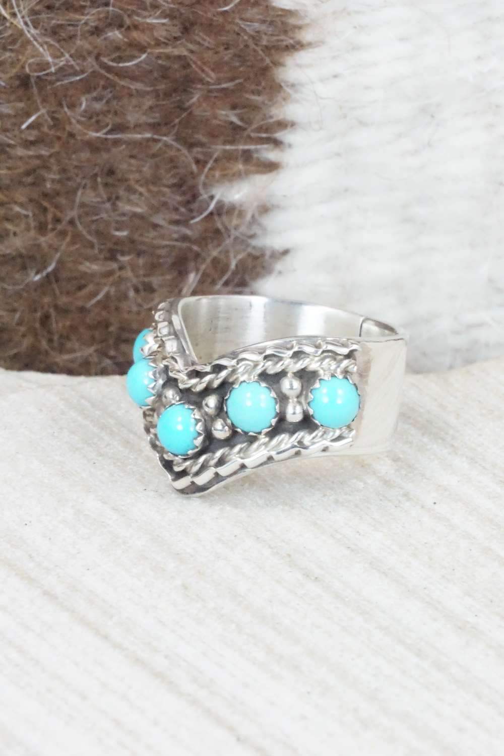 Turquoise & Sterling Silver Ring - Thomas Yazzie - Size 5.75