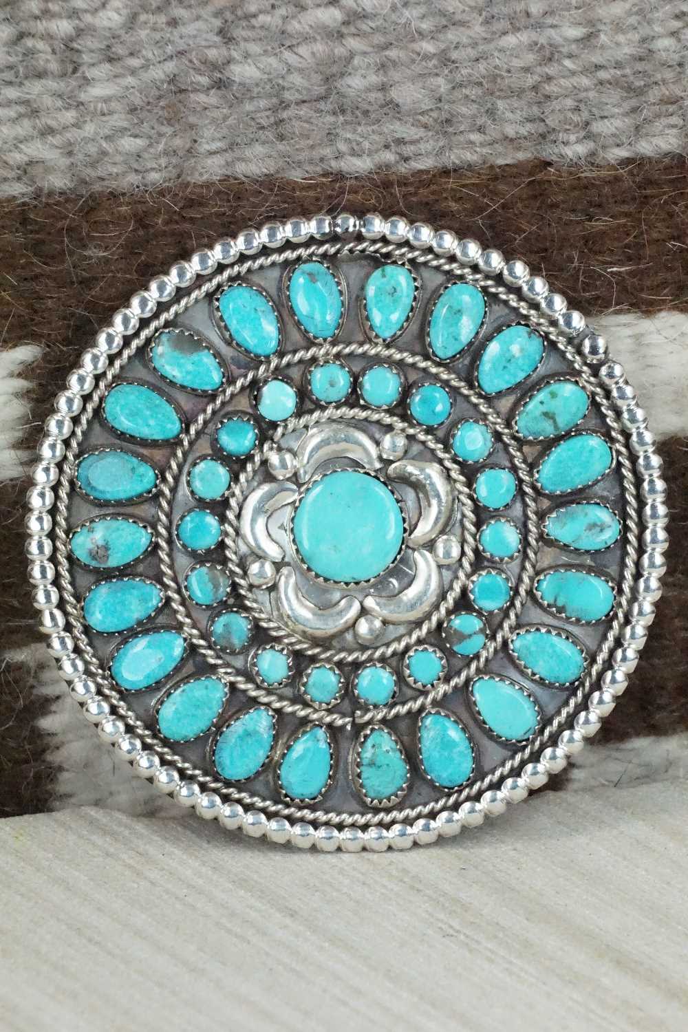 Turquoise & Sterling Silver Squash Blossom Set - Victor Begay