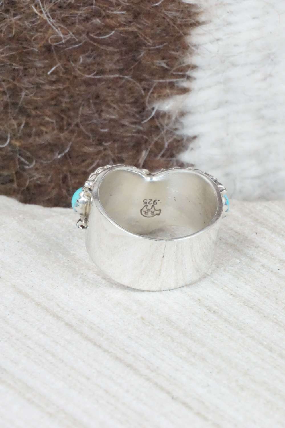 Turquoise & Sterling Silver Ring - Thomas Yazzie - Size 5.75
