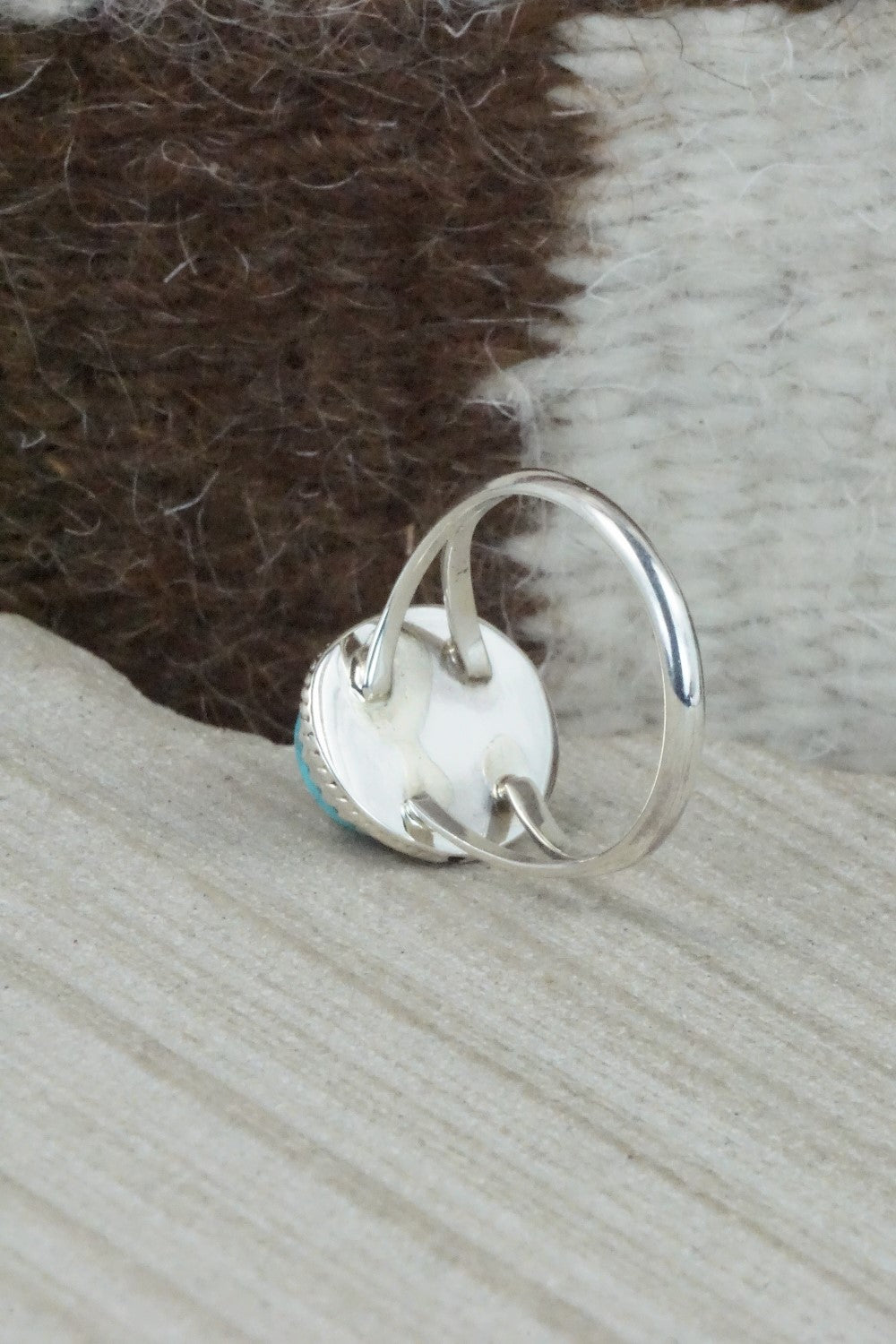 Turquoise & Sterling Silver Ring - Jamie Saunders - Size 8.5