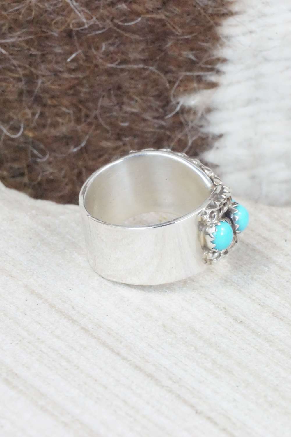 Turquoise & Sterling Silver Ring - Thomas Yazzie - Size 5.75
