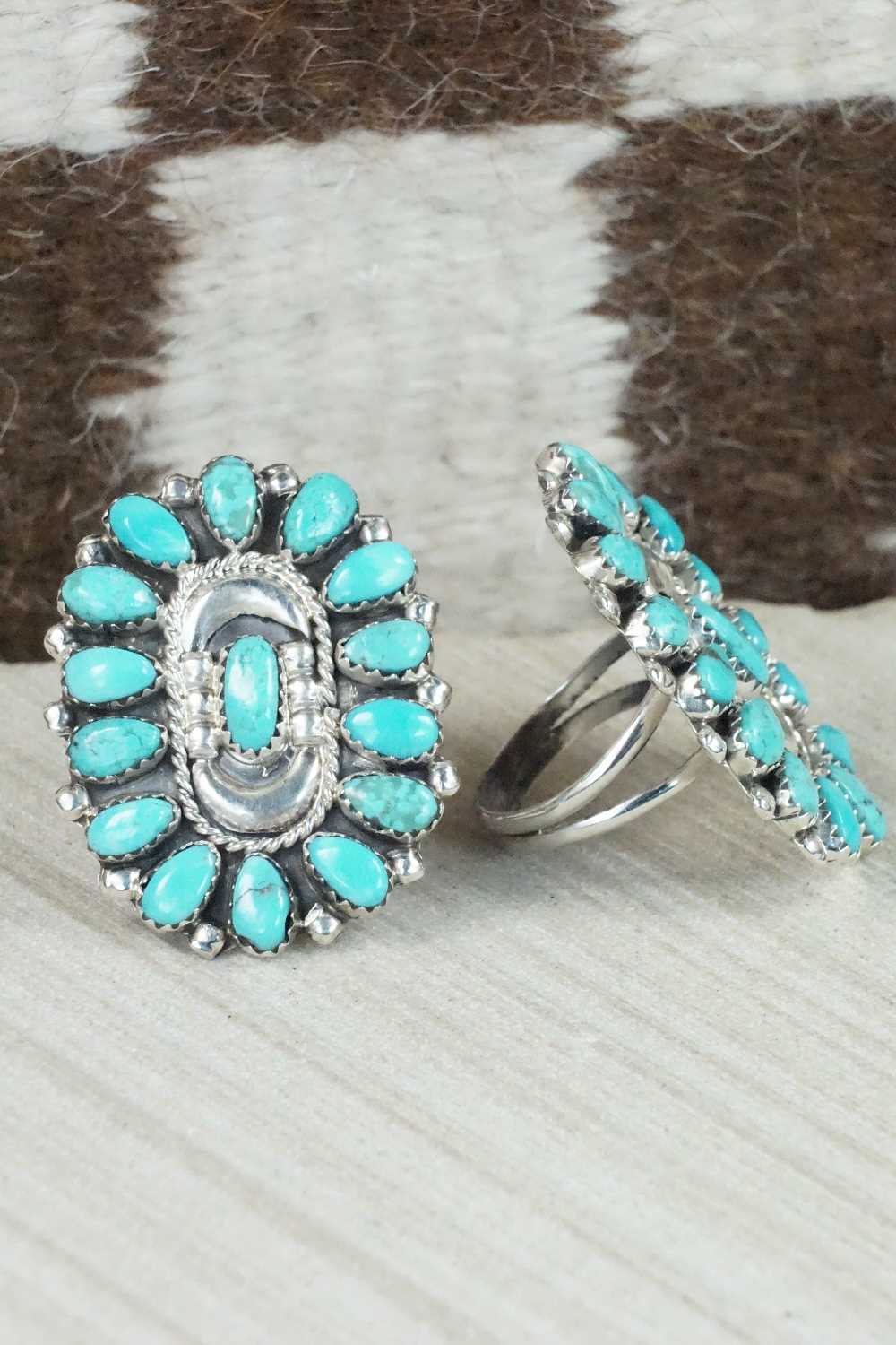 Turquoise & Sterling Silver Squash Blossom Set - Victor Begay