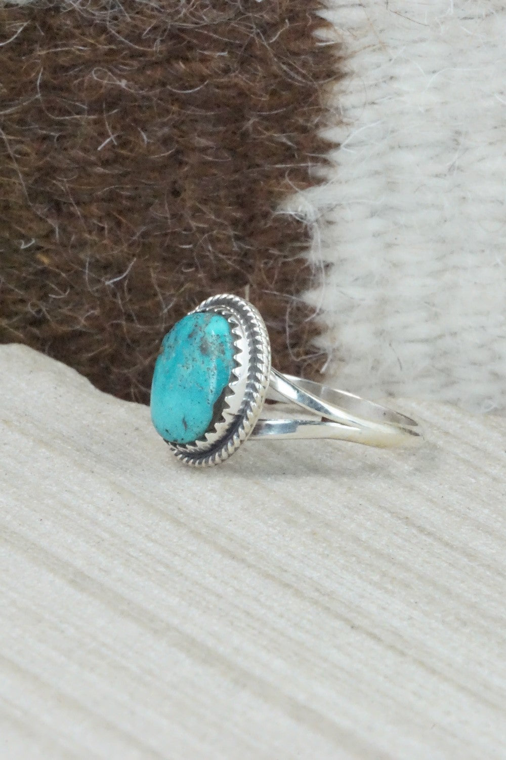 Turquoise & Sterling Silver Ring - Jamie Saunders - Size 9