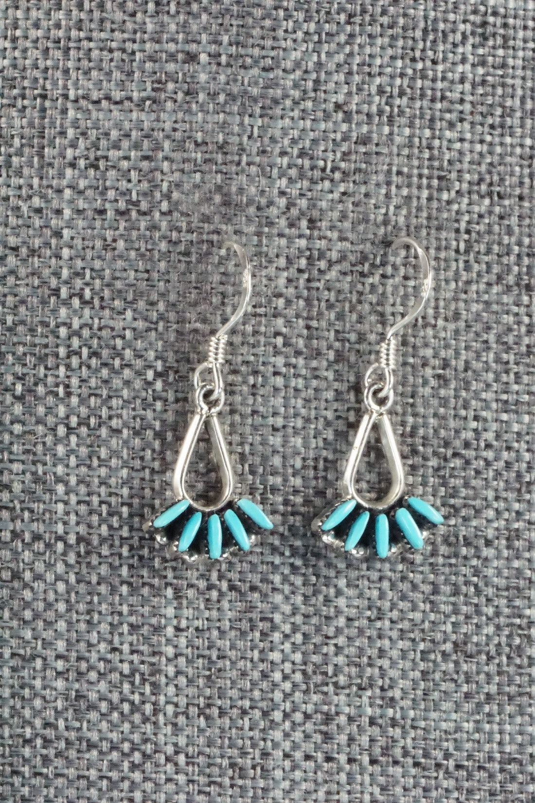 Turquoise & Sterling Silver Necklace and Earrings Set - Mildred Ukestine