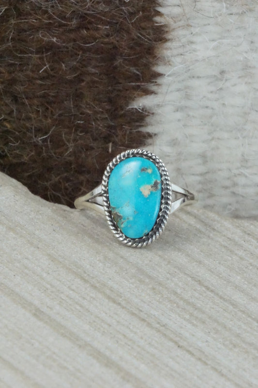Turquoise & Sterling Silver Ring - Jamie Saunders - Size 9.5