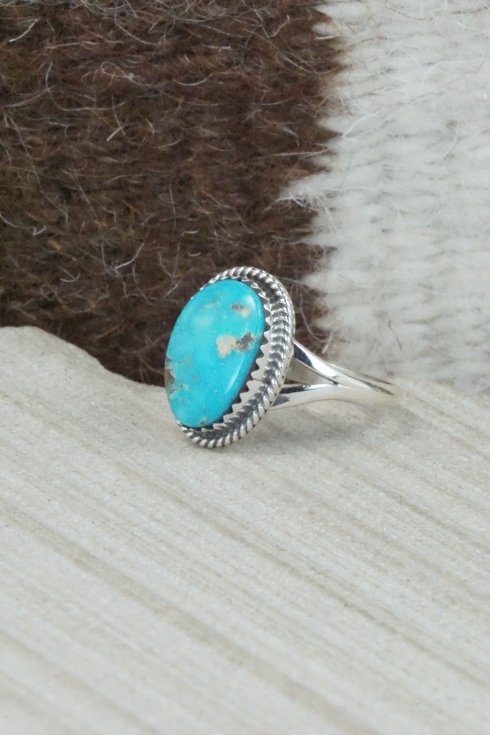 Turquoise & Sterling Silver Ring - Jamie Saunders - Size 9.5