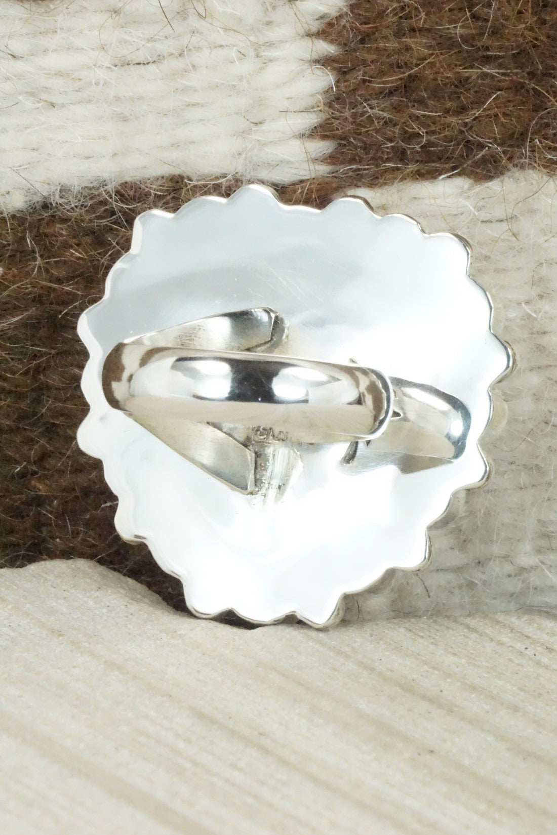Spiny Oyster & Sterling Silver Ring - Sandra Parkett - Size 8.5 (Adj.)