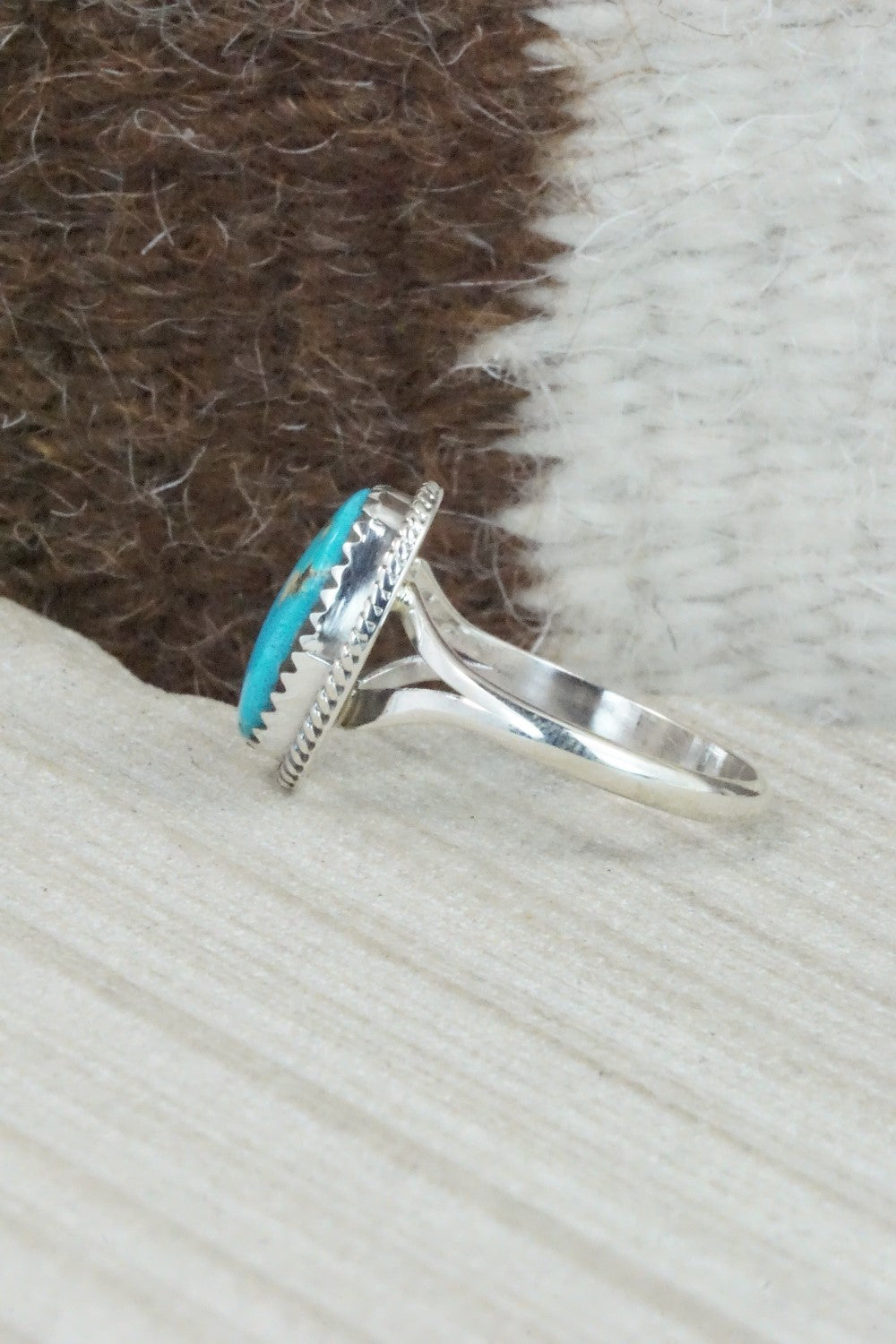 Turquoise & Sterling Silver Ring - Jamie Saunders - Size 9.5