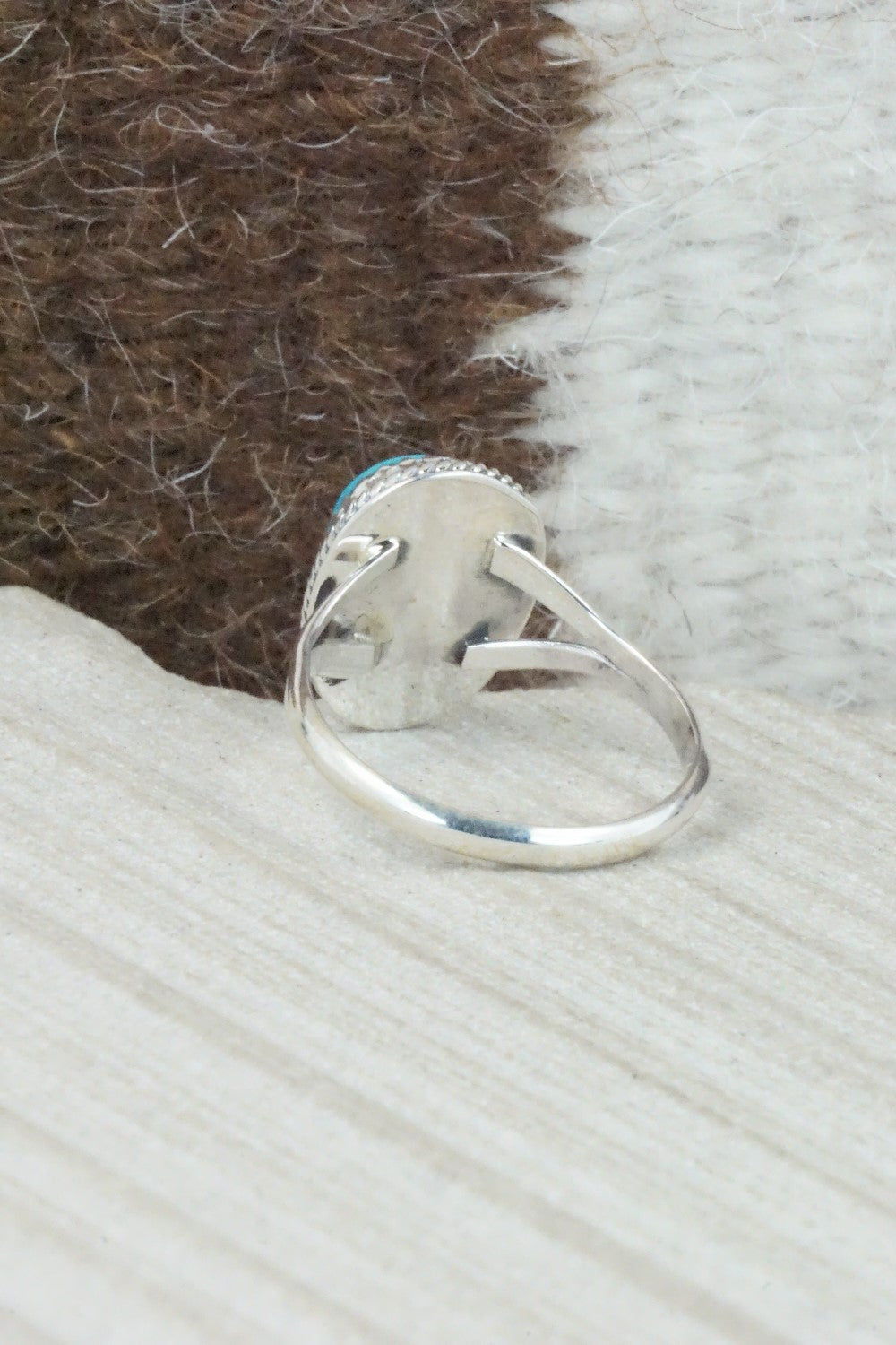 Turquoise & Sterling Silver Ring - Jamie Saunders - Size 9.5