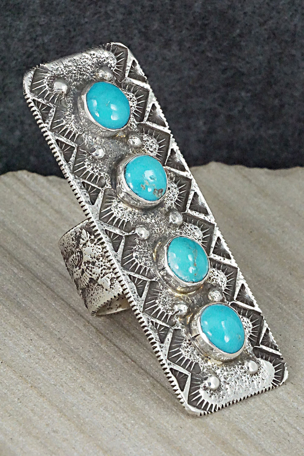 Turquoise & Sterling Silver Ring - Delbert Arviso - Size 8.5