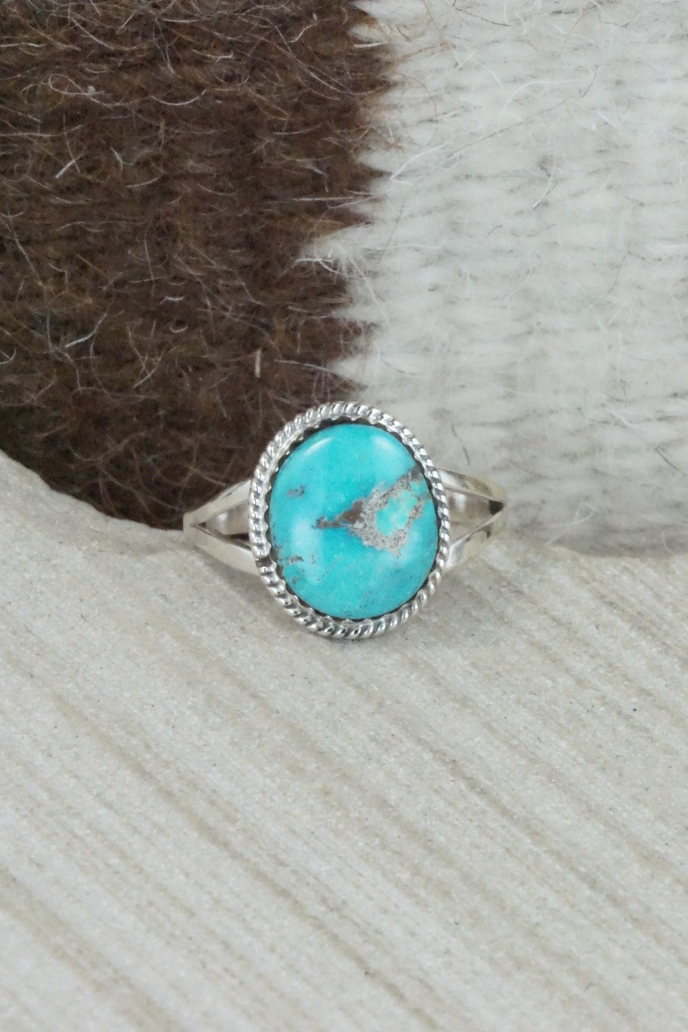 Turquoise & Sterling Silver Ring - Jamie Saunders - Size 9.75