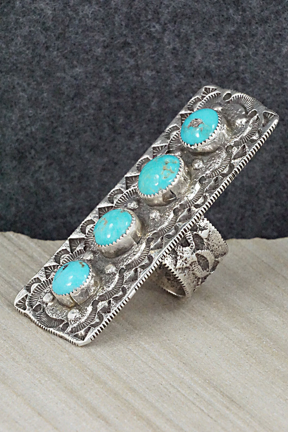 Turquoise & Sterling Silver Ring - Delbert Arviso - Size 9.5