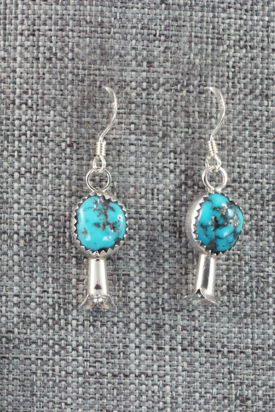 Turquoise & Sterling Silver Squash Blossom & Earrings - Califreda Roanhorse